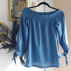 Loft Off The Shoulder Chambray Top